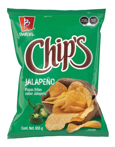 Papas Chip's Jalapeño De 655 Grs