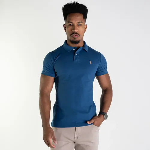 Camisa Polo Ralph Lauren Masculina Azul Slim | Parcelamento sem juros