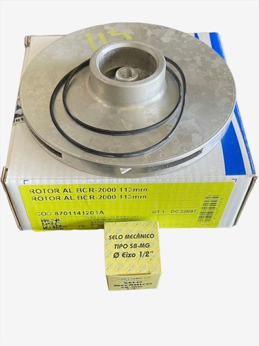 Rotor Al Bcr-2000 1/3cv + Selo Mecanico 1/2  Buna (origimal)