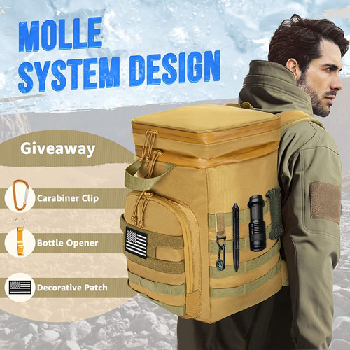 Hielera Mochila Tactica Termica 45 Latas Para Camping Playa