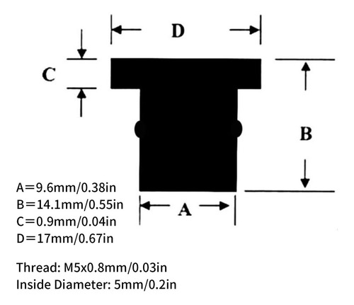 Tuercas De Goma M5 Mm Carenado Métrico Para Parabrisas De Mo