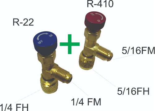 Válvula Llave De Acceso Split Juego R-22 1/4 + R-410 5/16 