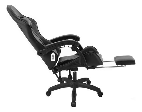 Cadeira Gamer Giratória Com Apoio De Pé Kelter Preta V7001x