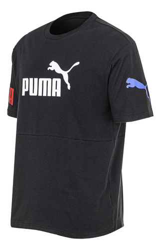 Remera Puma Power Colorblock Negra 2 Solo Deportes