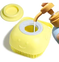 Comprar Woleigiao Cepillo De Baño Para Perros, Cepillo De Masaje Para Mascotas, Dispensador De Champú, Cepillo De Silicona Suave, Cerdas De Goma Para Perros Y Gatos, Aseo De Ducha (amarillo)