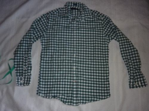 E Camisa Tommy Hilfiger Cuadrille Verde Talle M Art 50678