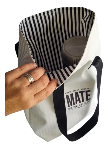 Bolsa Matera Impermeable - Blanca Y Negro