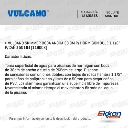 Imagen 3 de 10 de Kit Skimmer Boca Ancha + Toma De Fondo + Retorno Aro Vulcano