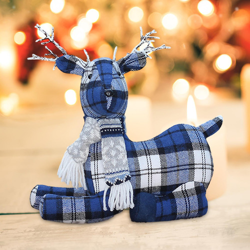 Adornos Navideños De Alce De Tela, Decoración De Alce