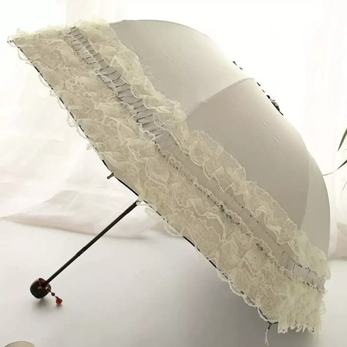 Renda roxa gótica Kawaii, proteção solar UV, guarda-chuva de renda, design de tecido de renda