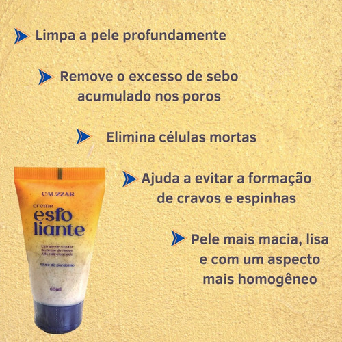 Creme Esfoliante Rosto Limpa Desobstrui Poros Renova Celulas