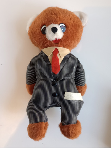 Oso Teddy Ejecutivo Hablante 70's Fibra Celulosa 34cm.