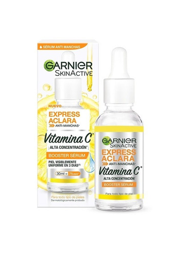 Imagen 1 de 4 de Serum Garnier Skin Active express aclara booster sérum anti manchas día/noche para todo tipo de piel de 30mL