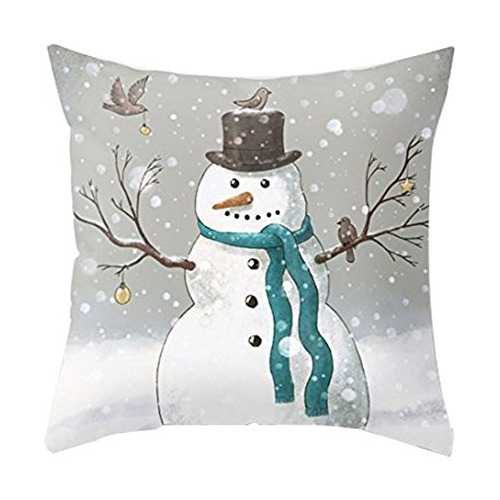 Christmas Snowman &amp; Let It Snow Funda De Almohada S...