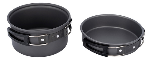 Set 2 En 1 Olla Sartén Gadnic Marmita Aluminio Mochilero