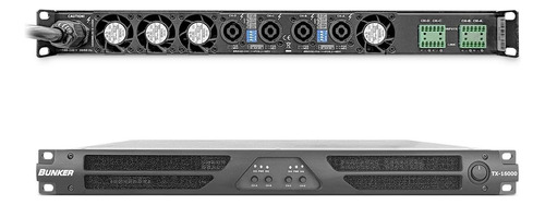 Amplificador Audio Bunker Tx-16000 4 Canales Clase D 6000w Negro 6 Kw