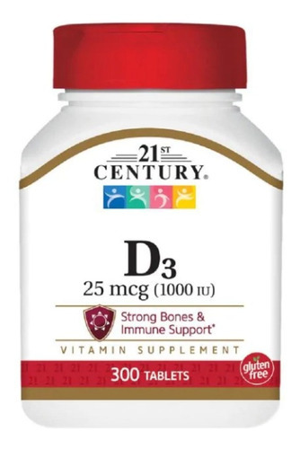 Vitamina D3 Premium 25 Mcg 1,000iu 300 Tabletas Eg D33 Sabor Sin Sabor