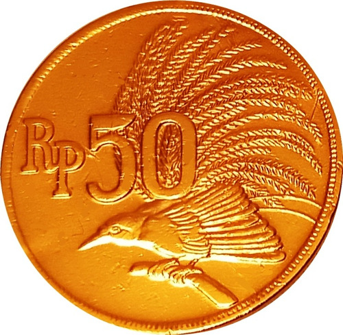 Indonesia Moneda Con Oro 24k De 50 Rupiah Año 1971 C/cápsula