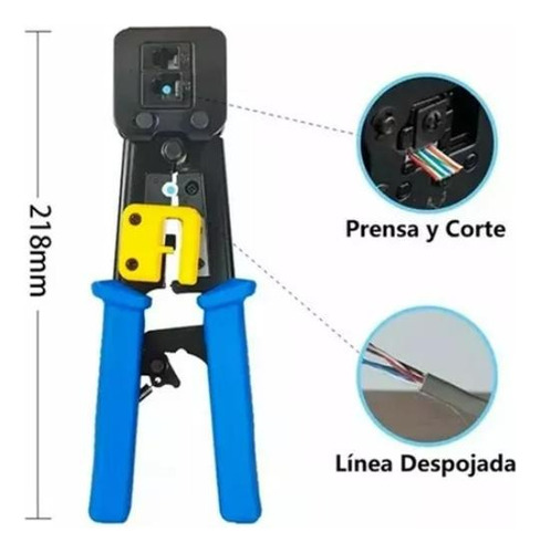 Crimpeadora Ez Rj45 +50 Conector Cat6 Prensa Anticorte