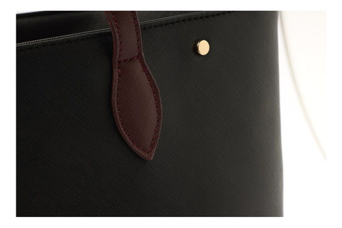 Imagem 6 de 6 de Bolsa Grande Feminina Shopping De Ombro Preta - My Shoes