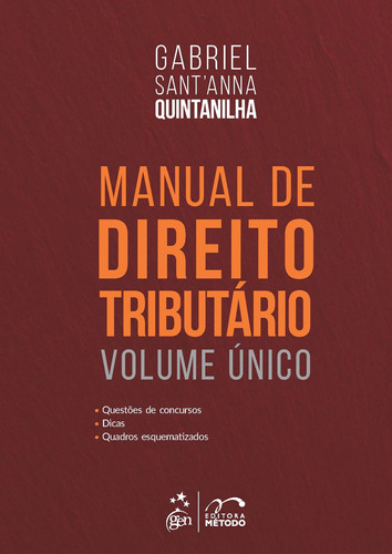 Manual de Direito Tributário - Volume Único, de QUINTANILHA, Gabriel Sant Anna. Editora Forense Ltda., capa mole em português, 2021