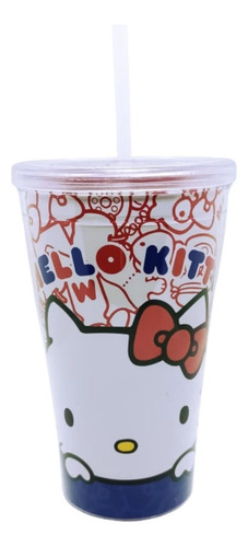 Vaso Acrilico Con Tapa Hello Kitty Cinnamoroll Kuromi Sanrio Hello Kitty