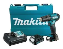 Comprar Taladro percutor atornillador inalámbrico de 10mm Makita HP333DWYE 12V + 2 baterías de 1.5Ah + accesorio con maletín de transporte 220V 50Hz