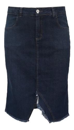 Saia Jeans Plus Size Barra Desf Ref 02 Moda Evangélica 48-60