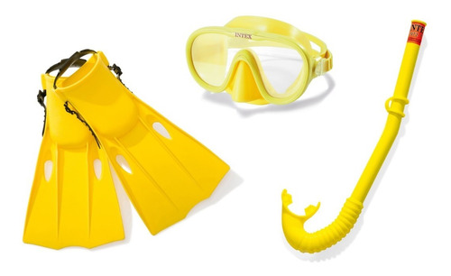 Mascara Buceo Set Snorkel Patas De Rana Mater Infantil Intex