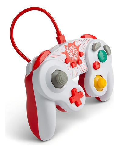 Control Para Switch Powera Cube Mario Blanco Alámbrico