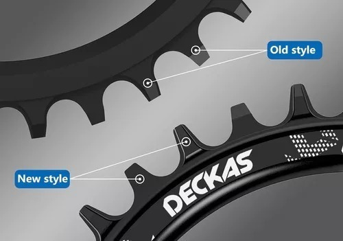 Plato Deckas Narrow Wide 96 Bcd Asimétrico 44t Pinta Pedal Negro