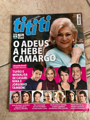 Revista Tititi 734 Hebe Camargo Mariana Ximenes W829