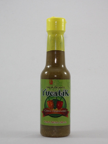 Imagen 2 de 2 de Salsa De Chile Habanero Verde, Yucatik 148 Ml Caja 12 Pzs