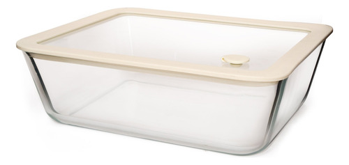 Recipiente Hermetico De Vidrio Con Valvula De Vacio 2.6 L Blanco