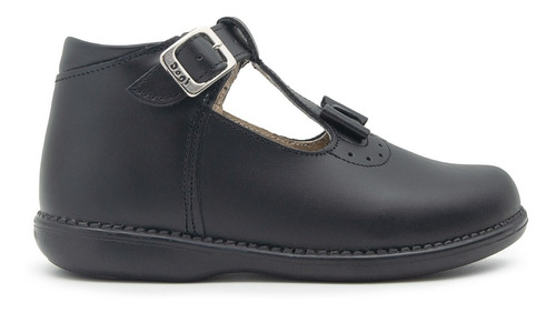 Zapato Bota Niña Dogi Con Arco Hebilla Negro Piel 18-21.5