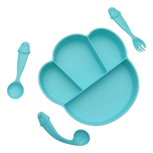 Juego De Platos Para Bebés Vajilla De Entrenamiento Verde