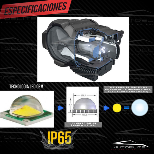 Imagen 8 de 10 de Faro Led Motocicleta Bmw Gs 700 800 Luz De Dia