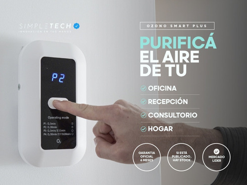 Imagen 5 de 8 de Ozonizador + Purificador Aire Portátil 120mg/h Usb Ambientes