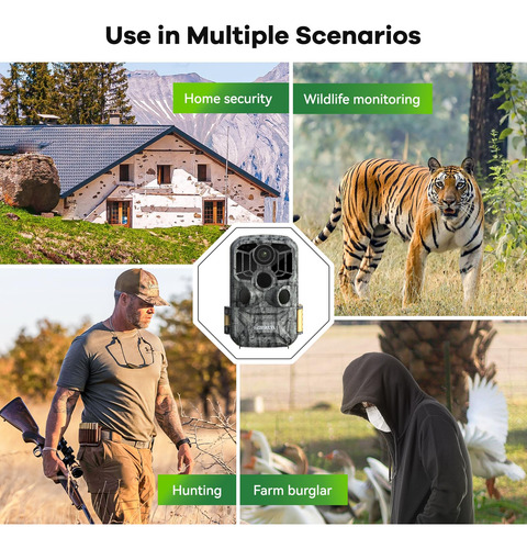 Deatti Trail Camera Wifi 48mp 4k Game Camera Con 8 Pilas Y T