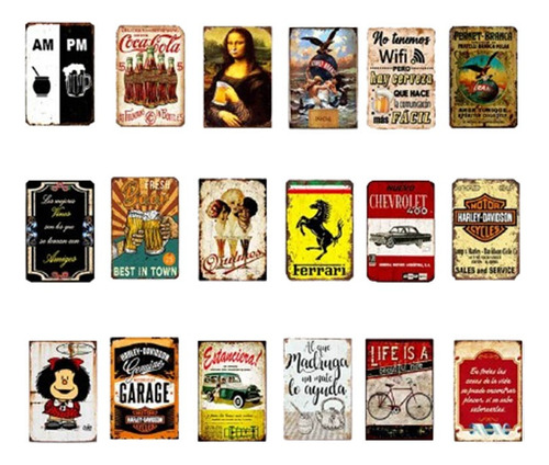 Carteles De Chapa Decorativas Retro, Vintage 20x30