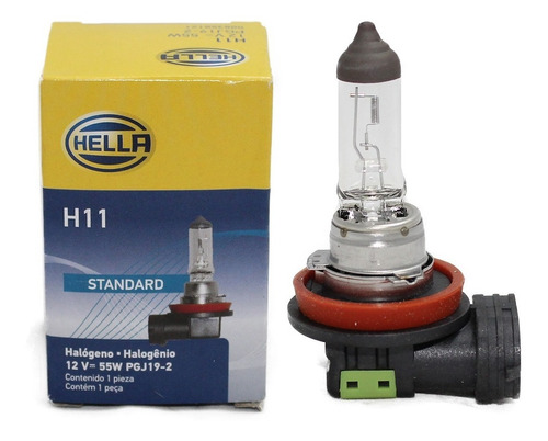 Hella 2x halógenas lámpara halógena bombilla h11 12v 55w Standard 