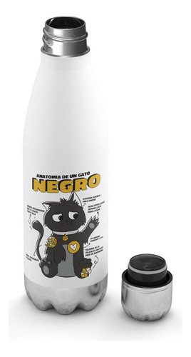 Botella De Agua Termica Anatomia De Un Gato Negro