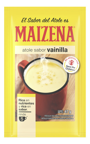 Fécula De Maíz Maizena Atole Fortificado Sabor Vainilla 10pz