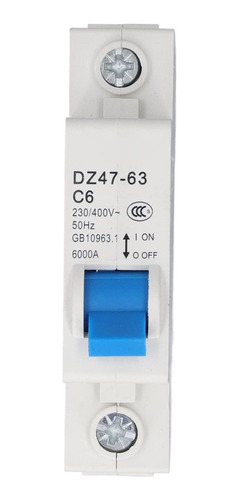 Dz47-63 1p 6a Circuit Breaker Mini Mcb Din Rail Montaje