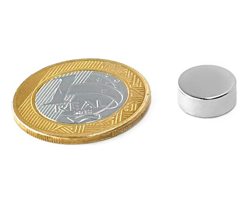 Ímã Neodímio Ø 12x5 Mm N35 100 Unidades