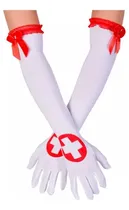 Comprar Guantes Largos Enfermera Disfraz Halloween Accesorios 
