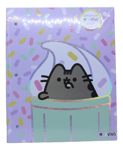 Carpeta Escolar N3 Pusheen Gatos Unicornio Pastel Meowgical