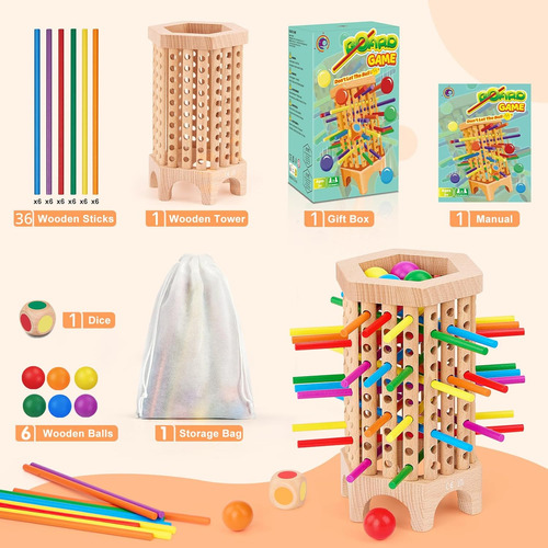 Montessori - Juego De Mesa De Madera Para Niños De 4-6-8-12,