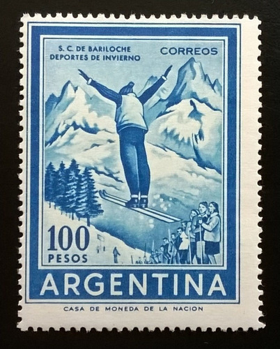 Argentina Deportes Sello Gj 1473 Ski C Moneda 69 Mint L11470