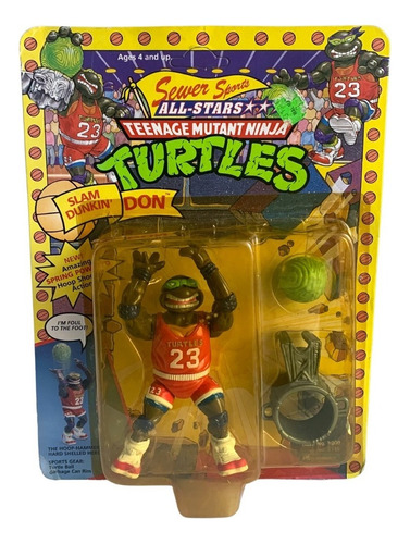 Tortugas Ninja Vintage Don Slam Dunkin Basketball Tmnt 1991